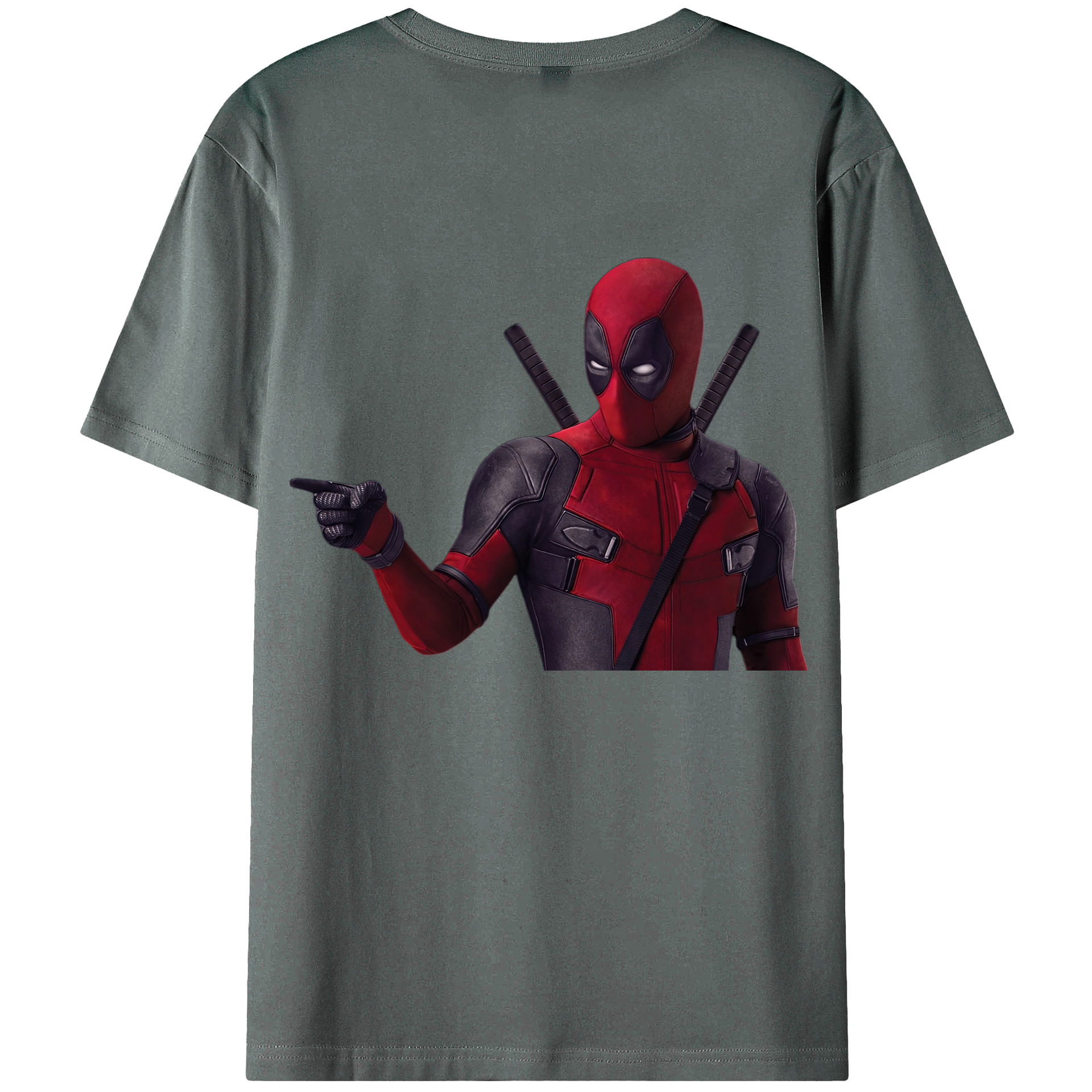 （画像用） Deadpool デッドプール 綿100％ メンズ半袖Tシャツ（バックプリント） 通気性